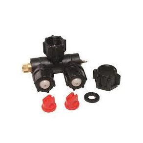 Dobbelt dyse med dysest.