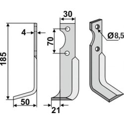 FRSERKNIV  V. AGRIA 30x4  /  70  /  8,5  /  185  ORG. 1250-254 97, 25497 M. FL. 