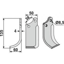 FRSERKNIV H. AGRIA  50x4  /  38  /  8,5  /  135  ORG. 1667