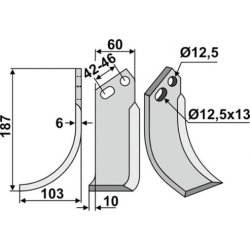 FRSERKNIV V GOLDONI. 187 x 6 x 60 mm
