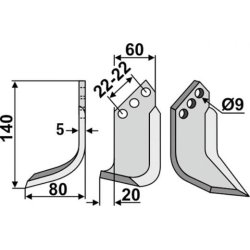 FRSERKNIV V HOLDER. 140 x 80 mm