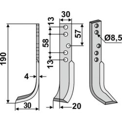 FRSERKNIV V HOLDER. 190 x 30 mm