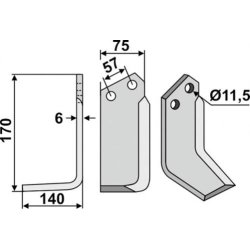 FRSERKNIV H. HOWARD. 170 x 6 x 75 mm