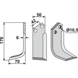 FRSERKNIV H. NIBBI BRUNO   152 x 5 x 50 MM  (TOTAL LNGDE 170 MM)