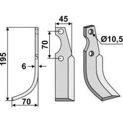 FRSERKNIV V. S.E.P. 195 x 6 x 45 mm