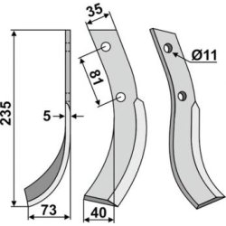 FRSERKNIV V HONDA. 235 x 5 x 35 mm