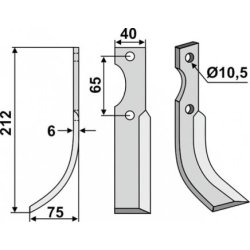 FRSERKNIV H NIBBI. 212 x 6 x 40 mm
