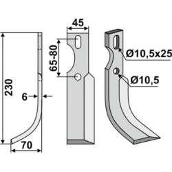 FRSERKNIV H UNIVERSAL. 230 x 6 x 45 mm