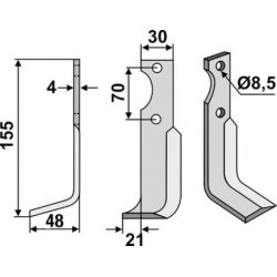 FRSERKNIV H AGRIA. 155 x 4 x 30 mm