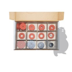 SORTIMENT M. FIBER OG STL FRIKTIONSSKIVER   INDHOLD 175 STK.  I ASS. STR.